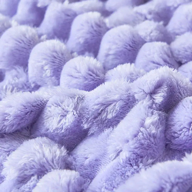 Textured lavender cozy taffeta velvet blanket bedroom throw