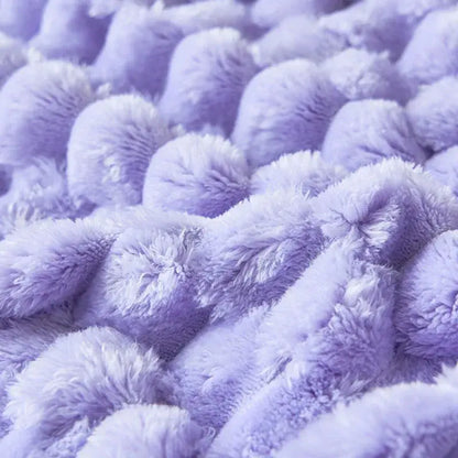 Textured lavender cozy taffeta velvet blanket bedroom throw