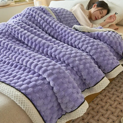 Textured lavender cozy taffeta velvet blanket bedroom throw