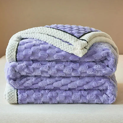 Textured lavender cozy taffeta velvet blanket bedroom throw