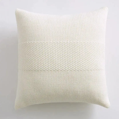 Textured light gray knit cushion cover living room pillow