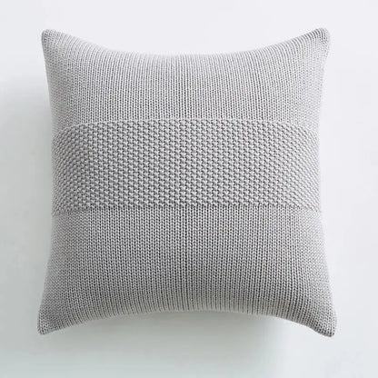 Textured light gray knit cushion cover living room pillow