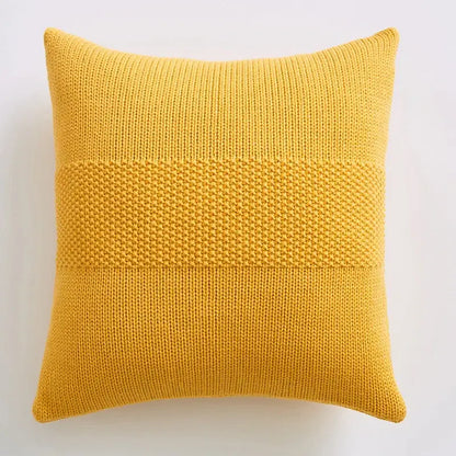 Textured light gray knit cushion cover living room pillow