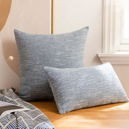 Textured linen cotton throw pillowcase for living room decor