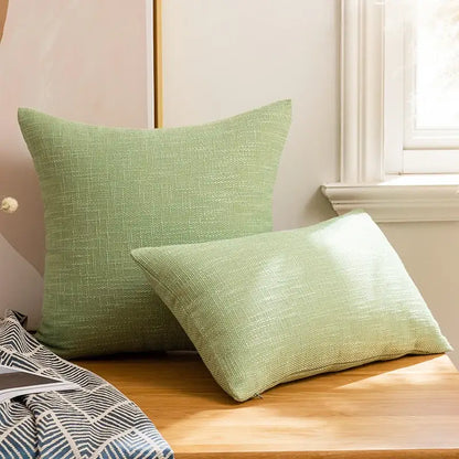 Textured linen cotton throw pillowcase for living room decor