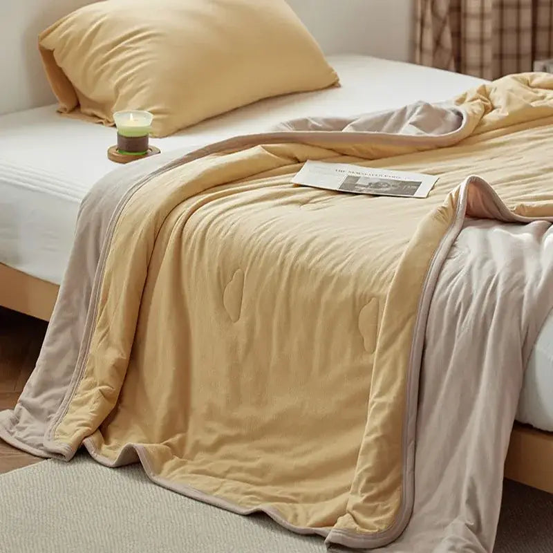 Textured pastel cotton summer comforter bedroom cooling blanket