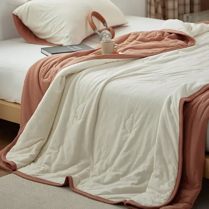 Textured pastel cotton summer comforter bedroom cooling blanket