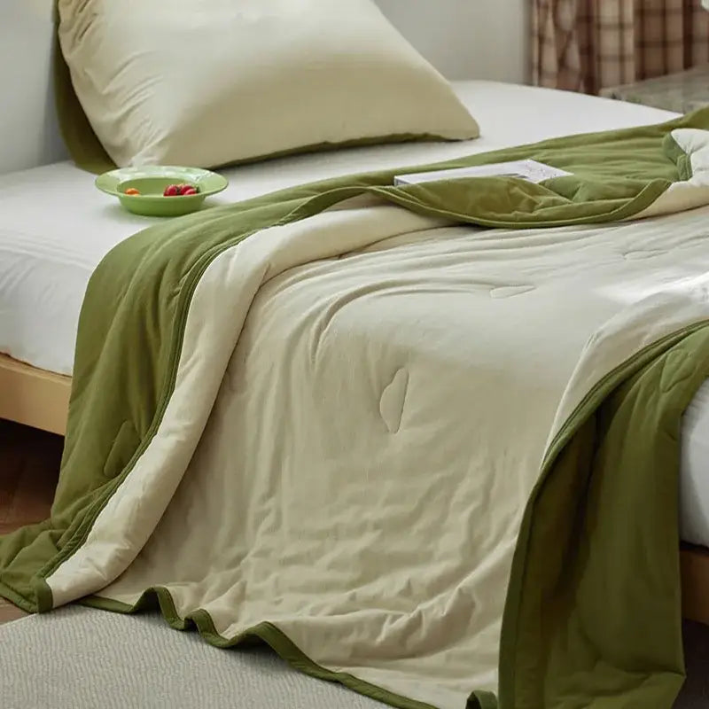 Textured pastel cotton summer comforter bedroom cooling blanket