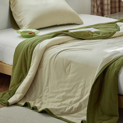 Textured pastel cotton summer comforter bedroom cooling blanket