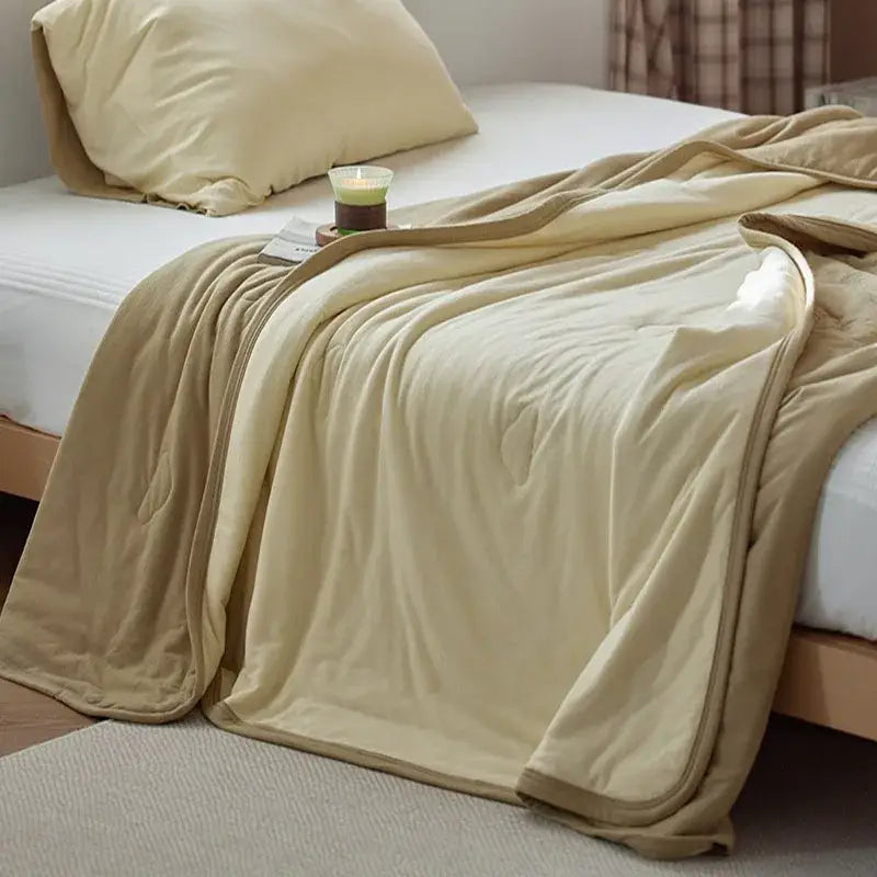 Textured pastel cotton summer comforter bedroom cooling blanket