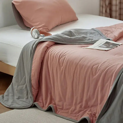 Textured pastel cotton summer comforter bedroom cooling blanket