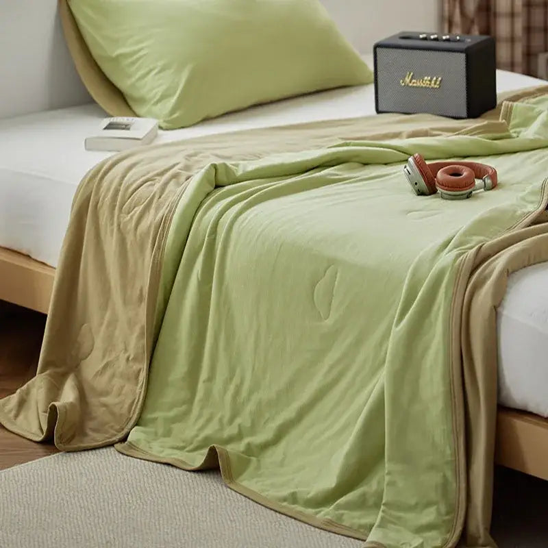 Textured pastel cotton summer comforter bedroom cooling blanket