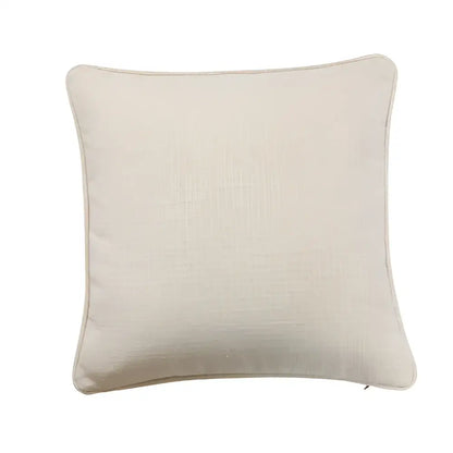 Textured peach & grey cotton linen pillow cover living room