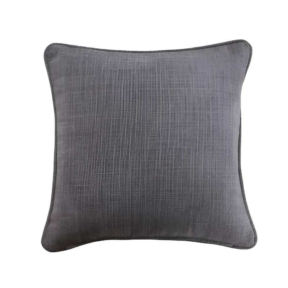 Textured peach & grey cotton linen pillow cover living room