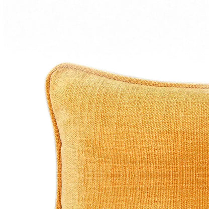 Textured peach & grey cotton linen pillow cover living room