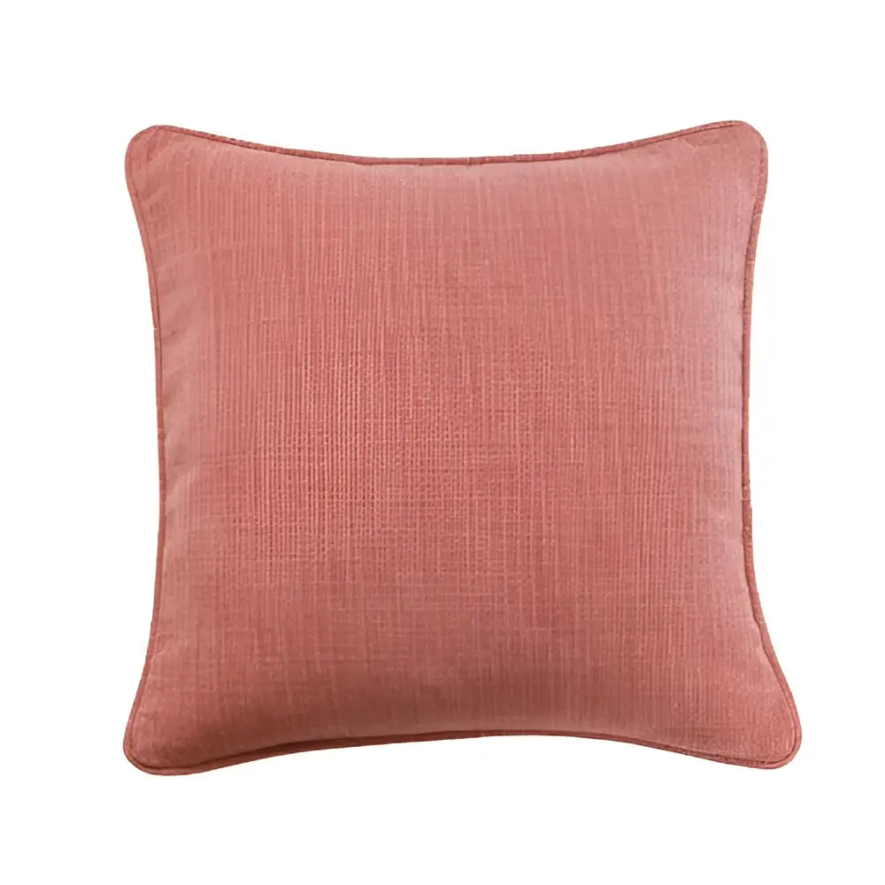 Textured peach & grey cotton linen pillow cover living room