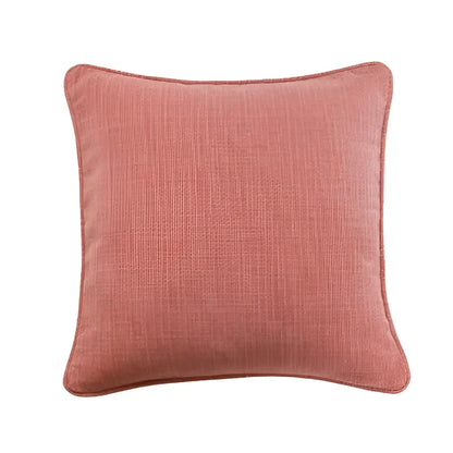 Textured peach & grey cotton linen pillow cover living room