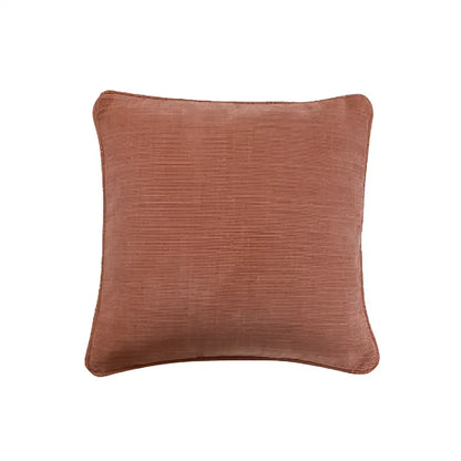 Textured peach & grey cotton linen pillow cover living room