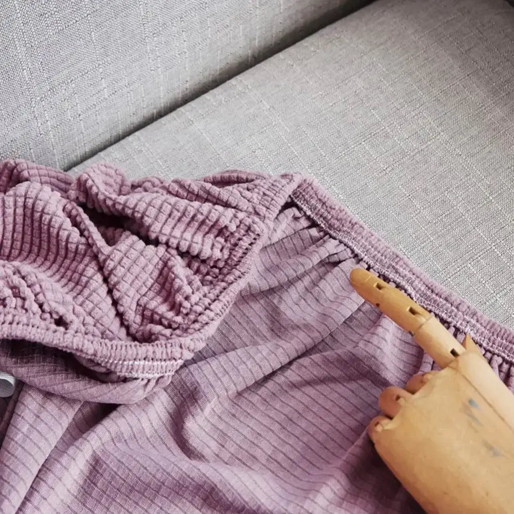 Textured purple cozy fleece sofa slipcover living room furniture wrap