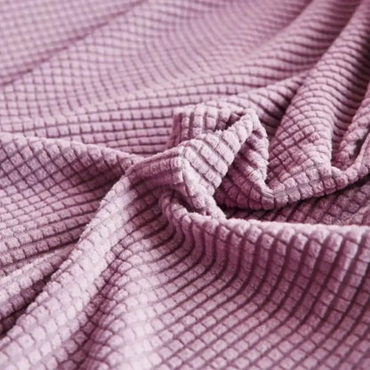 Textured purple cozy fleece sofa slipcover living room furniture wrap