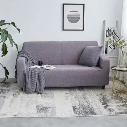 Textured purple cozy fleece sofa slipcover living room furniture wrap