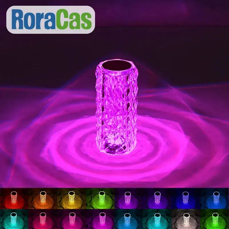 Textured purple crystal led night light bedroom ambient lamp