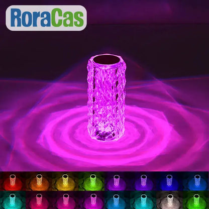 Textured purple crystal led night light bedroom ambient lamp