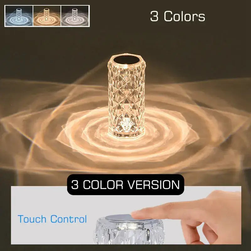 Textured purple crystal led night light bedroom ambient lamp