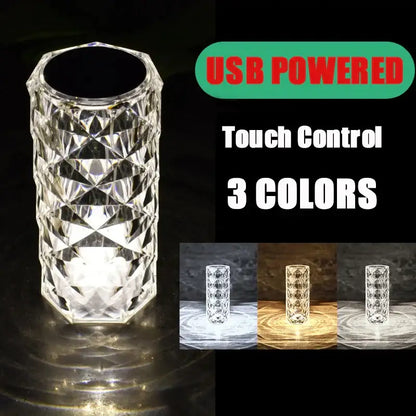 Textured purple crystal led night light bedroom ambient lamp