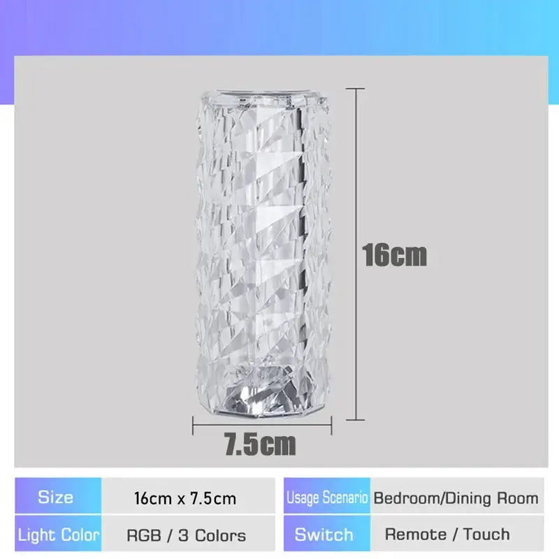 Textured purple crystal led night light bedroom ambient lamp