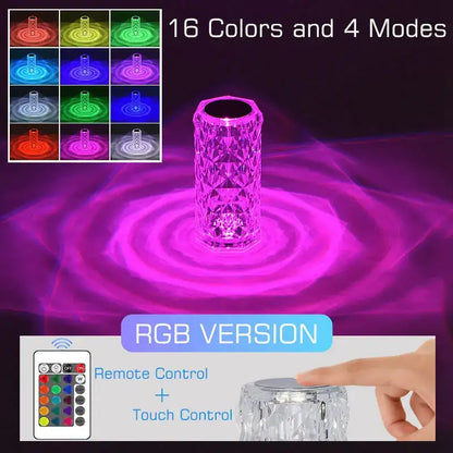 Textured purple crystal led night light bedroom ambient lamp