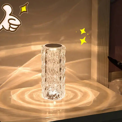 Textured purple crystal led night light bedroom ambient lamp