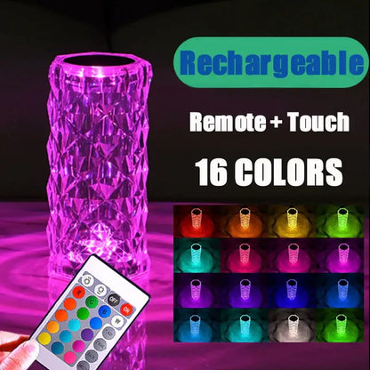 Textured purple crystal led night light bedroom ambient lamp