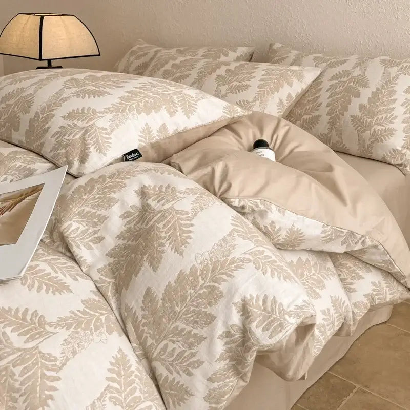 Textured soft yellow cotton bedding set bedroom duvet and pillows