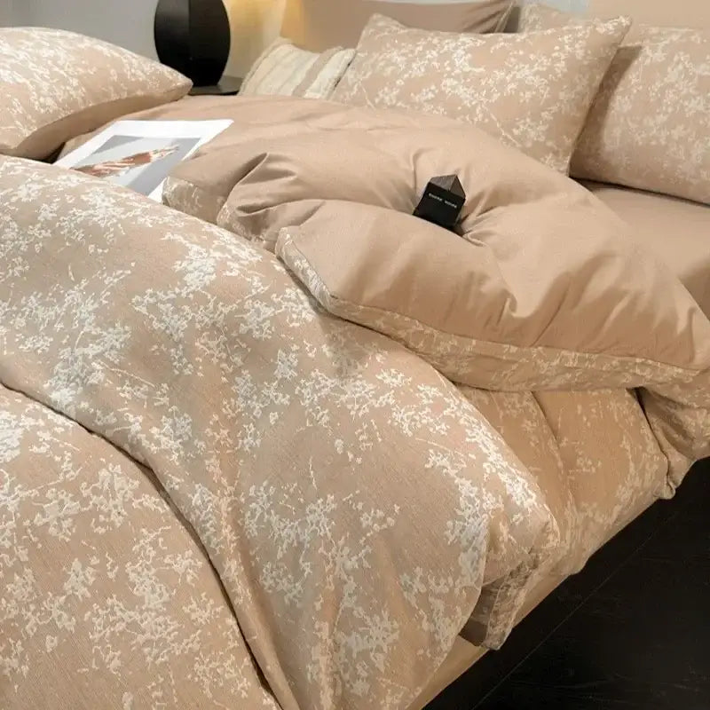 Textured soft yellow cotton bedding set bedroom duvet and pillows