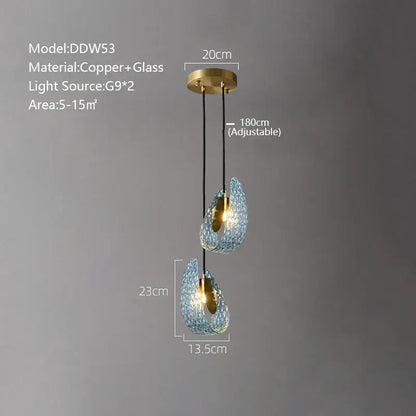Textured turquoise blue glass luxury wall sconce pair for bedroom