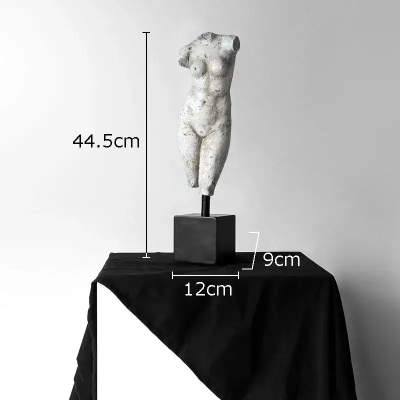 Textured white body art resin sculpture living room decor