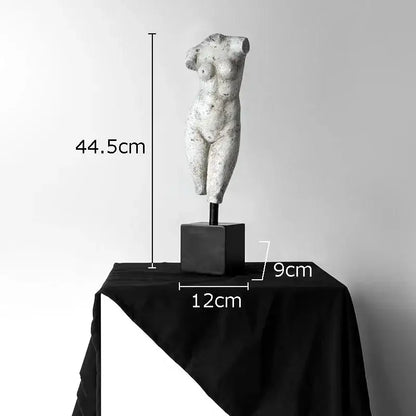 Textured white body art resin sculpture living room decor