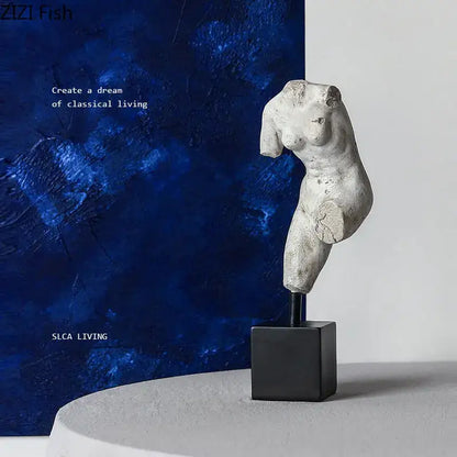 Textured white body art resin sculpture living room decor