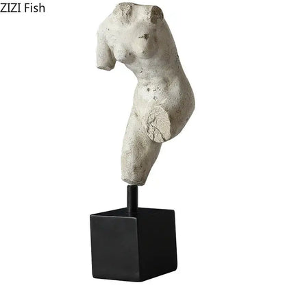 Textured white body art resin sculpture living room decor