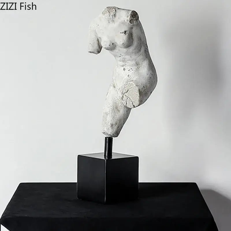 Textured white body art resin sculpture living room decor