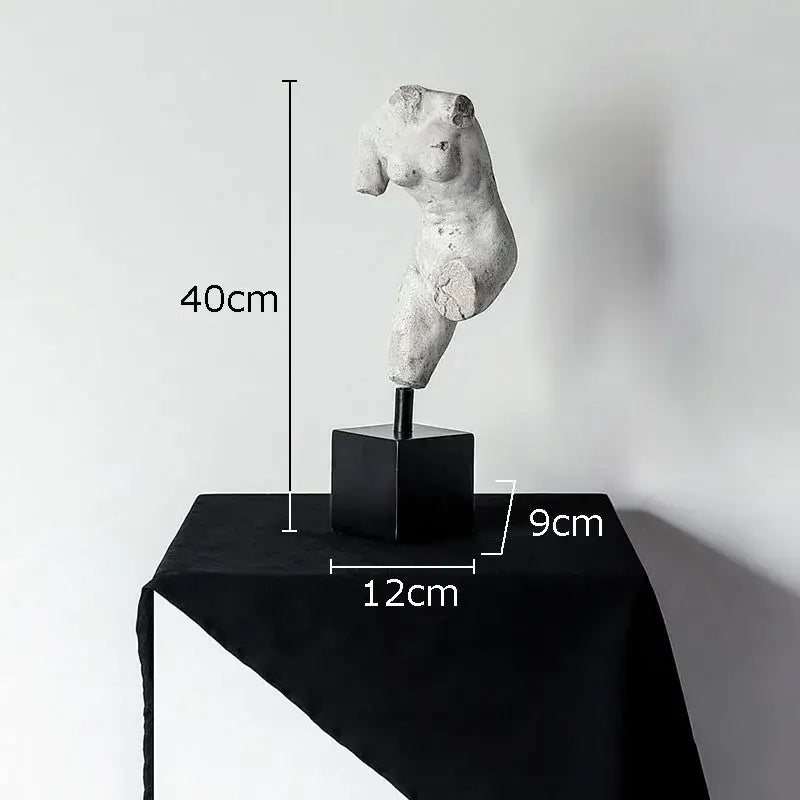 Textured white body art resin sculpture living room decor
