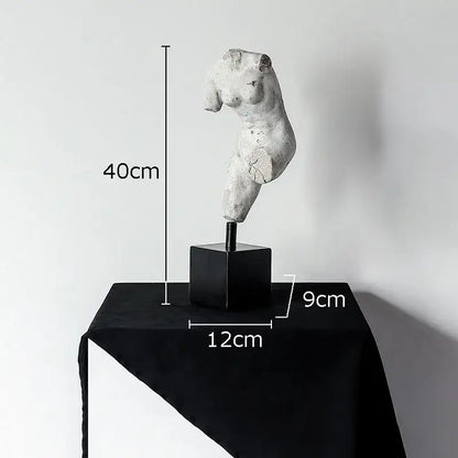 Textured white body art resin sculpture living room decor