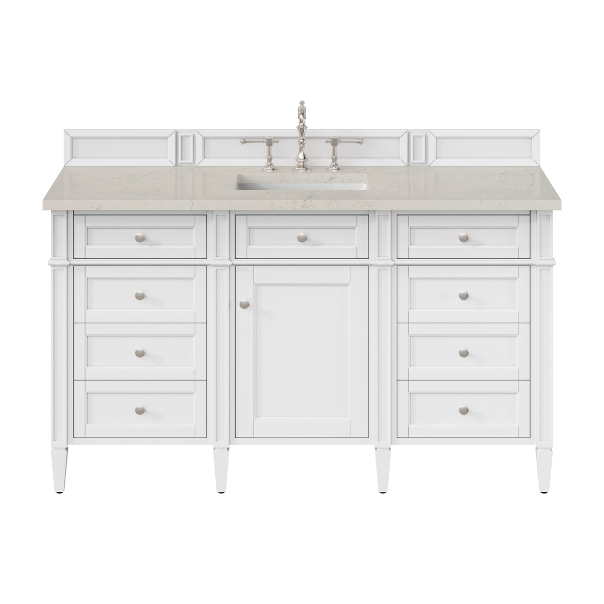 James Martin Brittany 60" Single Bathroom Vanity, Bright White