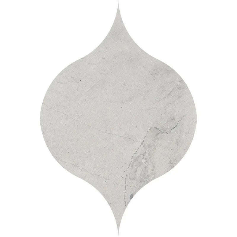 Thala Gray Honed Winter Leaf Limestone Waterjet Mosaics 4 7/8x6 13/16