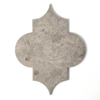 Thala Gray Honed Arabesque Limestone Waterjet Decos 8x11