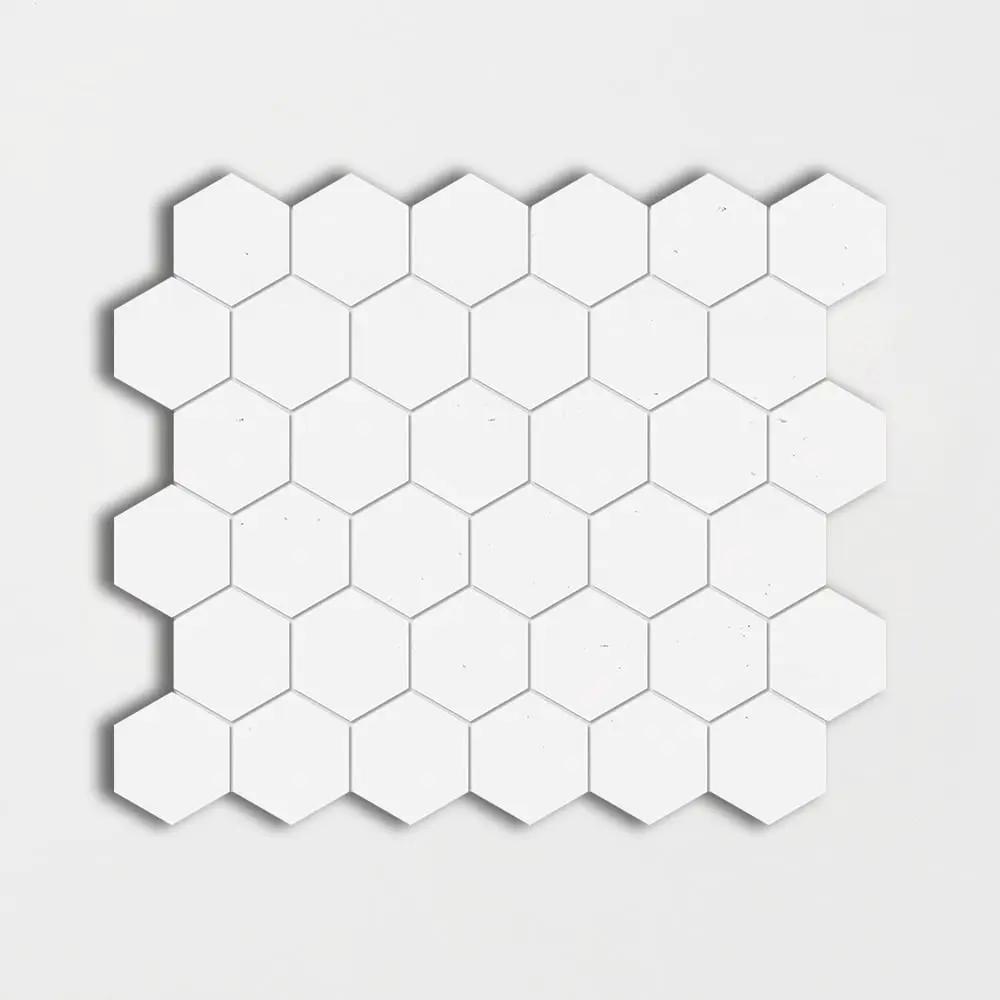 Thassos Honed Hexagon Marble Mosaics 10 3/8x12