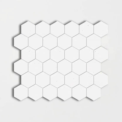 Thassos Honed Hexagon Marble Mosaics 10 3/8x12