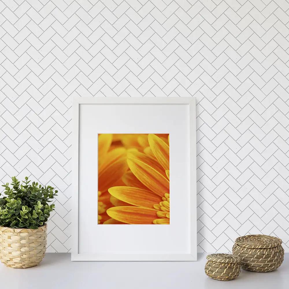 Thassos Honed Herringbone Marble Mosaics 12 1/8x13 3/8