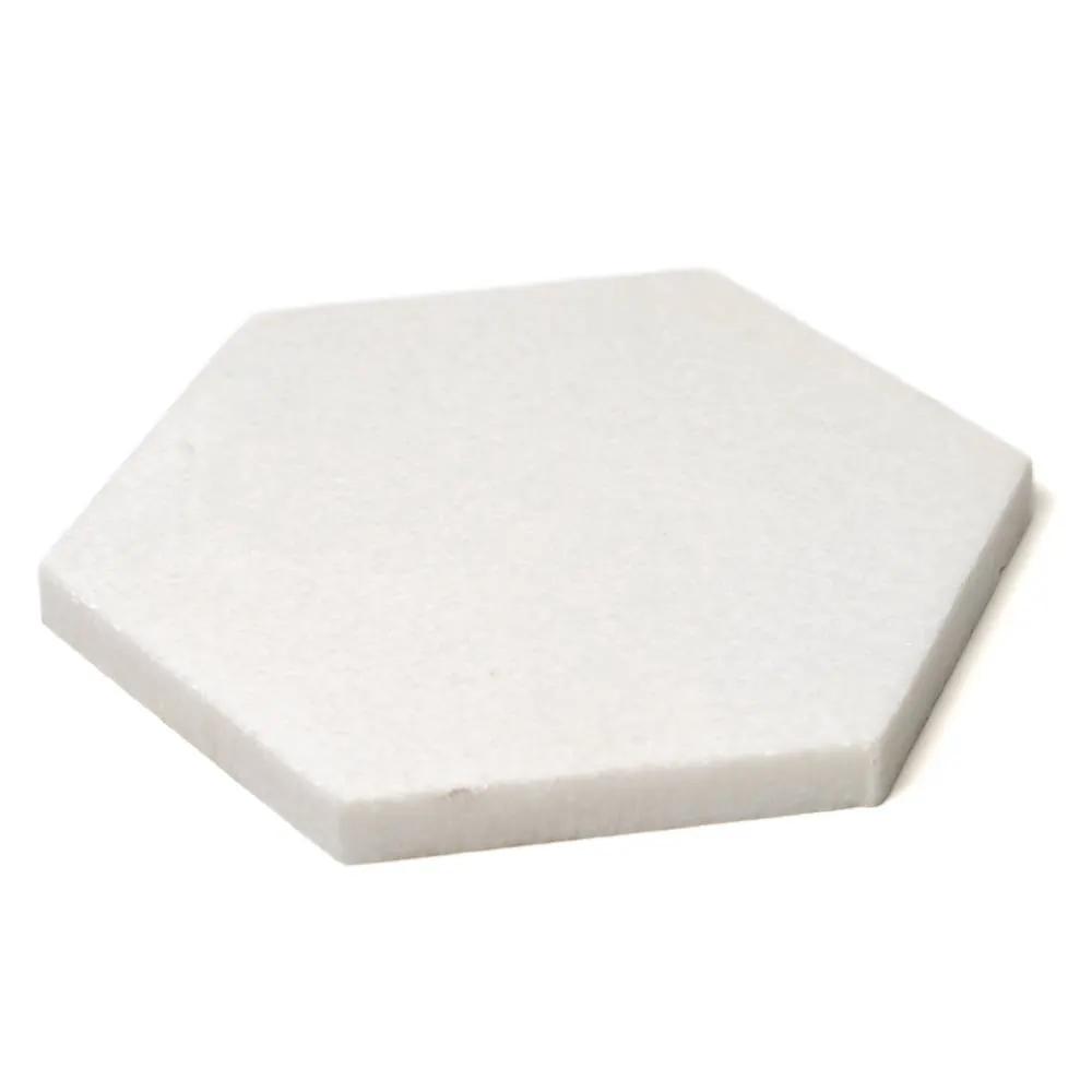 Thassos Polished Hexagon Marble Waterjet Decos 5 25/32x5